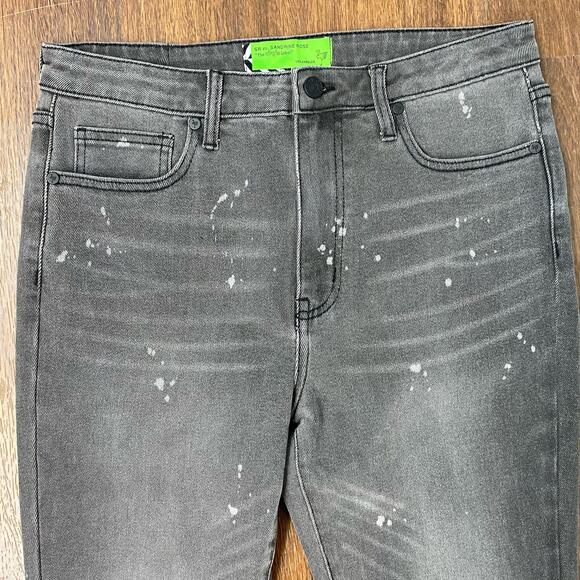 Free People X Sandrine Rose Grey Polka Dot Splatter Skinny Jean Size 30 - Picture 5 of 10